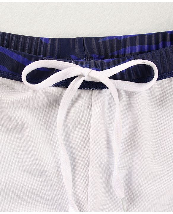 Pine Active Swimming Trunks with Text Print - Light & Navy Blue