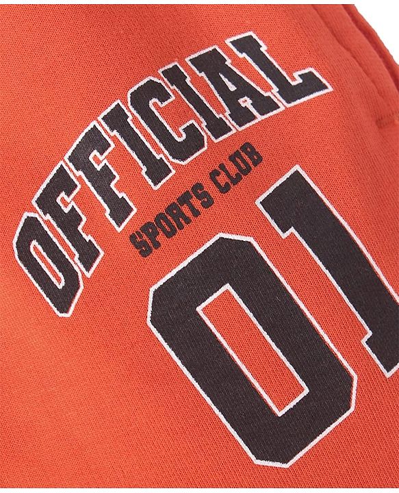 Pine Kids Knit Full Length Lounge Pant with Text Print & Cargo Pockets - Coral