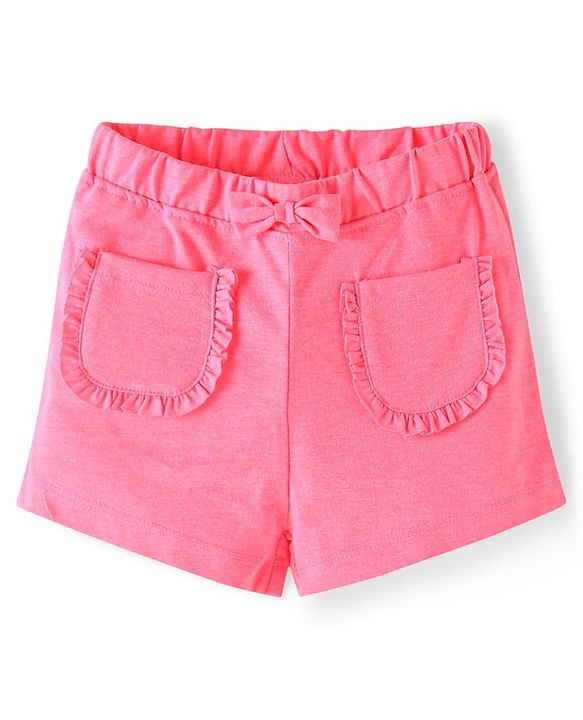 Babyhug Single Jersey Knit Sleeveless Top & Shorts Set With Parrot Print & Embroidery - Yellow & Pink