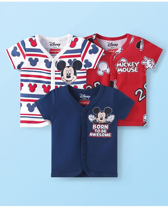 Babyhug Cotton Knit Full Sleeves Mice Graphic T-Shirt - Navy Blue