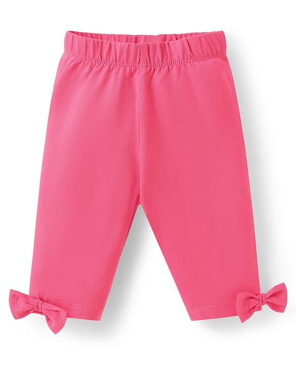 Babyhug Single Jersey Knit Frill Sleeves Floral Embroidered Top & Lounge Pant with Bow Applique - Blue & Pink