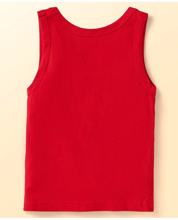 Babyhug Disney Interlock Knit Sleeveless Vests with Mickey Mouse Print Pack of 3 - Red White & Navy Blue