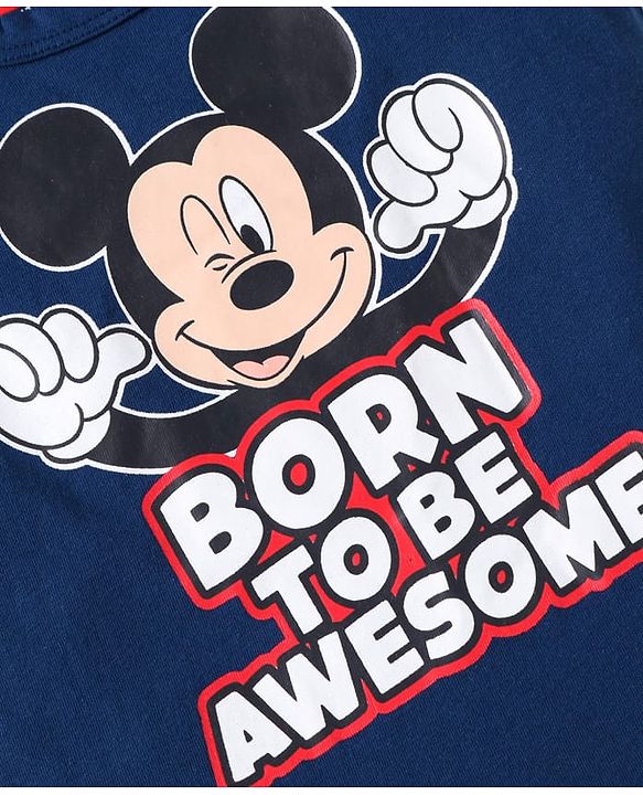 Babyhug Disney Interlock Knit Sleeveless Vests with Mickey Mouse Print Pack of 3 - Red White & Navy Blue