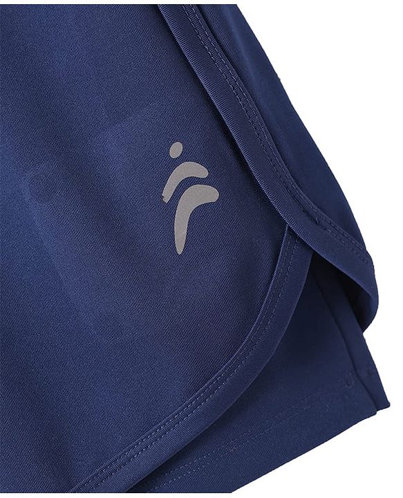 Pine Active Knit Knee Length Skin Friendly Active Stretch Solid Shorts with Tights - Blue