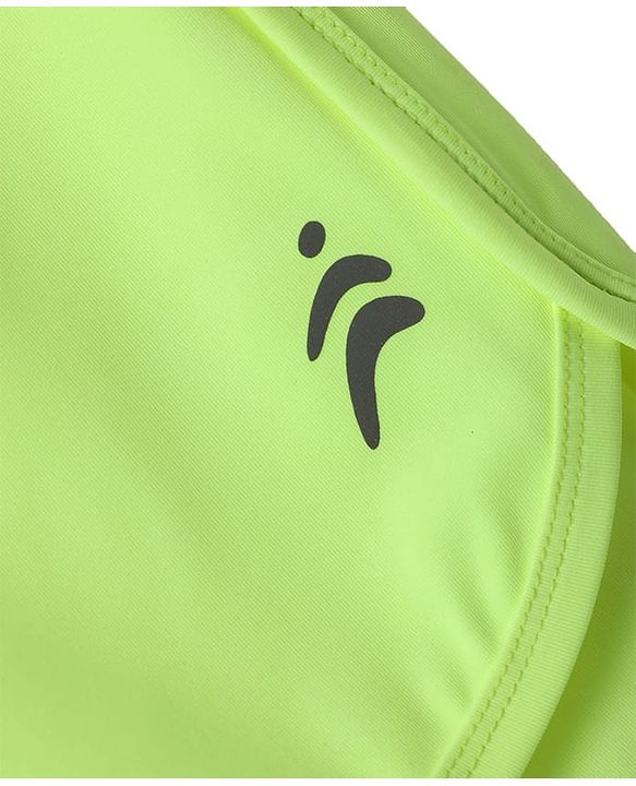 Pine Active Knit Knee Length Skin Friendly Active Stretch  Solid Shorts with Tights - Neon Green