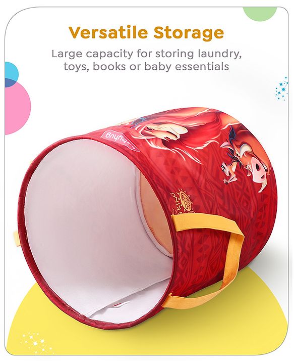 Babyhug Disney Foldable Laundry Bag with Handle Lion King Theme - Red