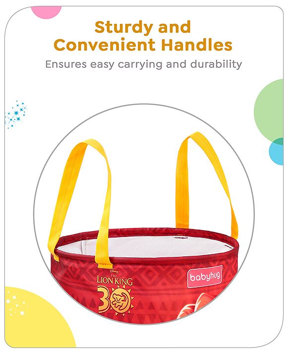 Babyhug Disney Foldable Laundry Bag with Handle Lion King Theme - Red