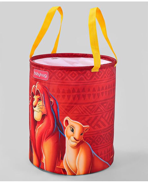 Babyhug Disney Foldable Laundry Bag with Handle Lion King Theme - Red