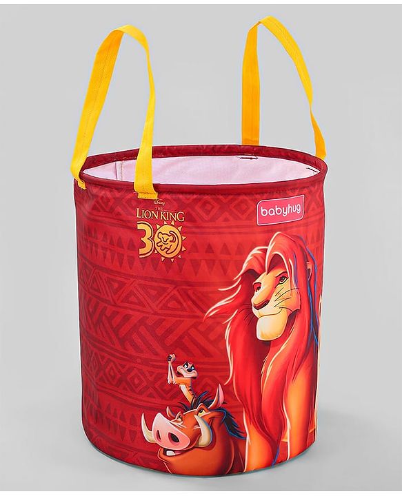 Babyhug Disney Foldable Laundry Bag with Handle Lion King Theme - Red