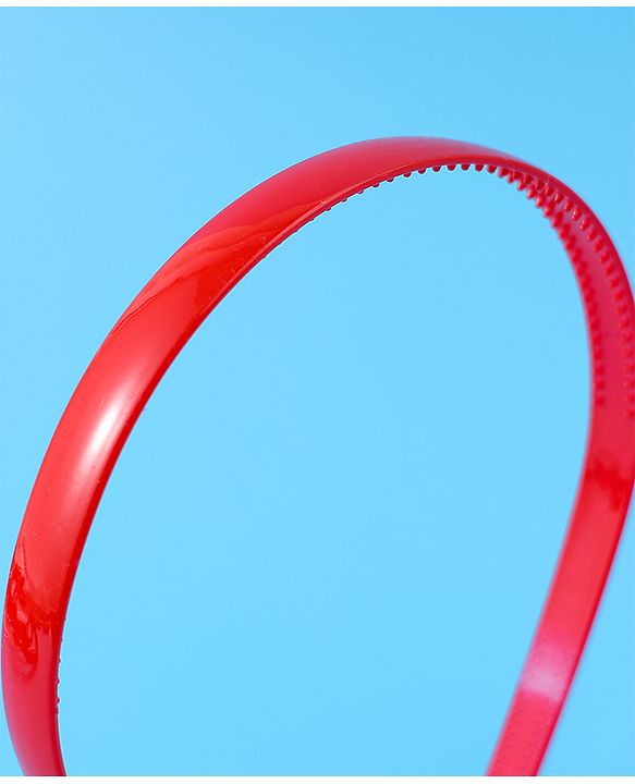 Pine Kids Free Size Solid Coloured Hair Bands Pack Of 5 - Red