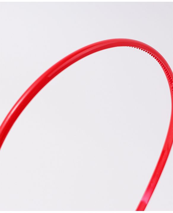 Pine Kids Free Size Solid Coloured Hair Bands Pack Of 6 - Red