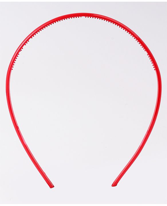 Pine Kids Free Size Solid Coloured Hair Bands Pack Of 6 - Red