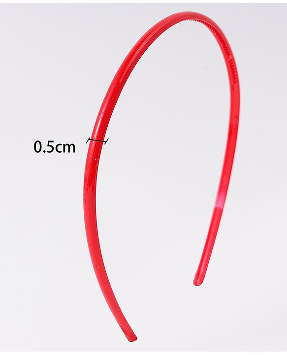 Pine Kids Free Size Solid Coloured Hair Bands Pack Of 6 - Red