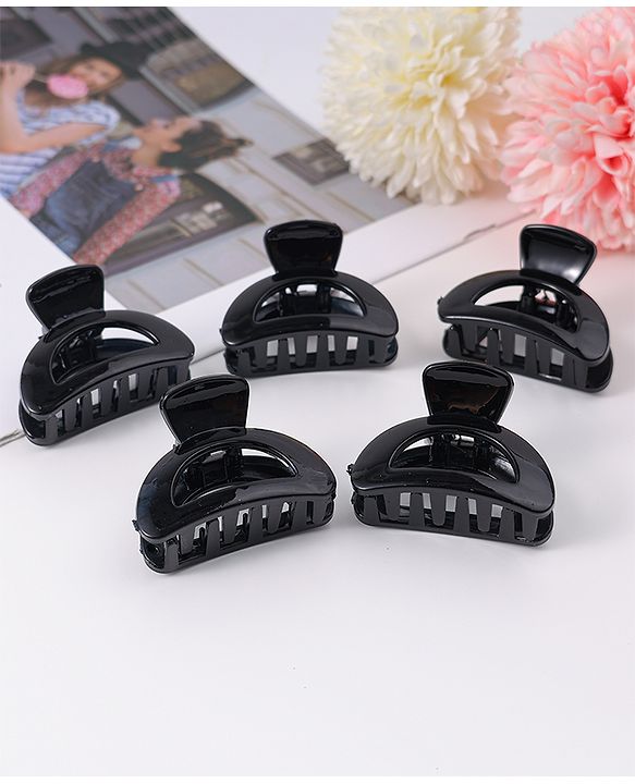 Pine Kids Hair Claw Clips Clips Pack of 5 - Black