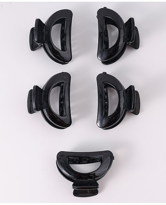Pine Kids Hair Claw Clips Clips Pack of 5 - Black