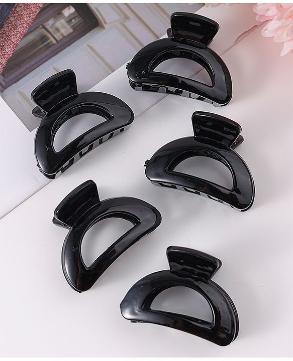 Pine Kids Hair Claw Clips Clips Pack of 5 - Black