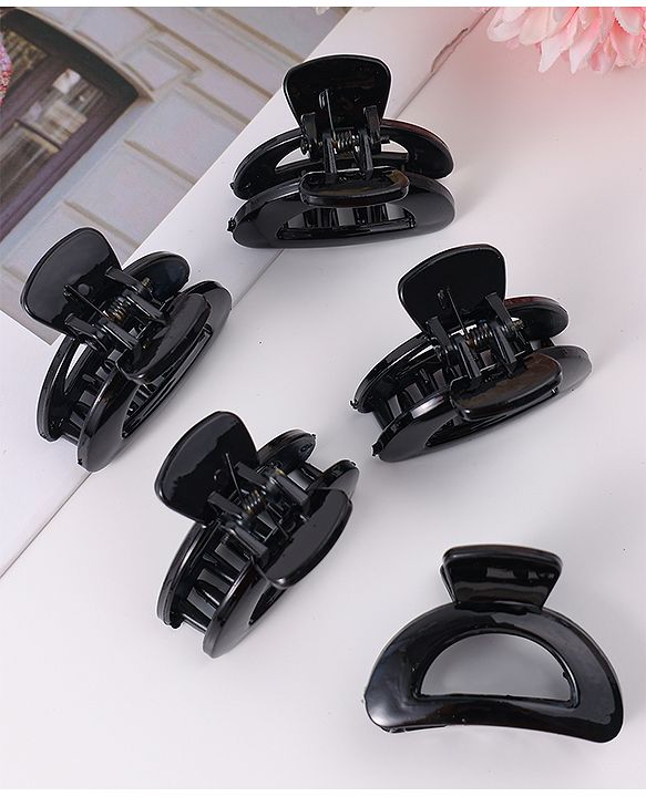 Pine Kids Hair Claw Clips Clips Pack of 5 - Black