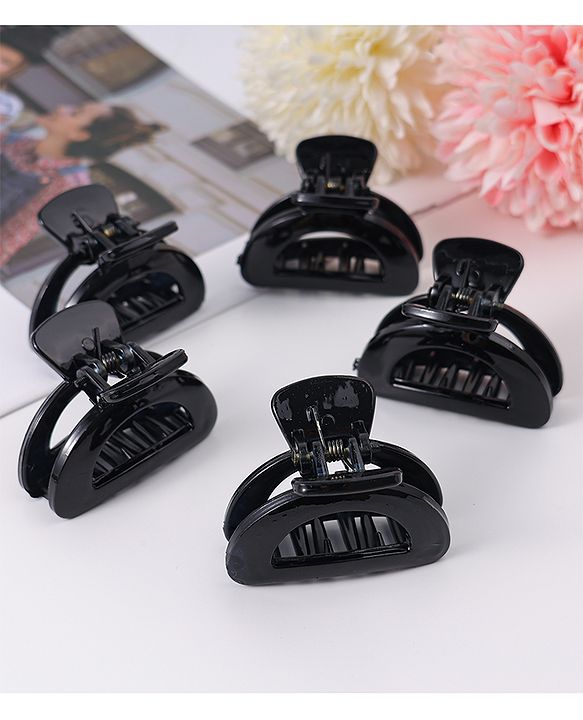 Pine Kids Hair Claw Clips Clips Pack of 5 - Black