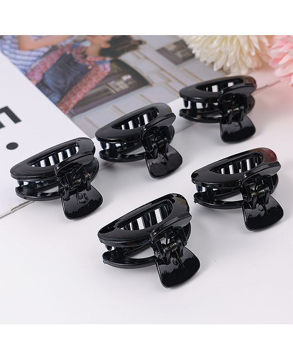 Pine Kids Hair Claw Clips Clips Pack of 5 - Black