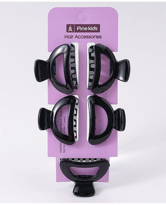 Pine Kids Hair Claw Clips Clips Pack of 5 - Black