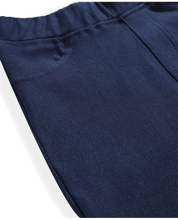 Pine Kids Denim Woven Ankle Length Washed Boot Cut Jeggings - Navy