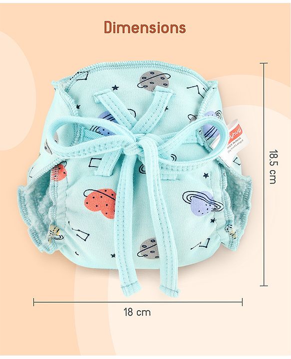 Babyhug Leak-Proof Cloth Langot Pack of 3 Large Solar Print - Multicolour | Triple Layer Protection | Reusable | Designed for Short Term Comfy Wear | Mess Free