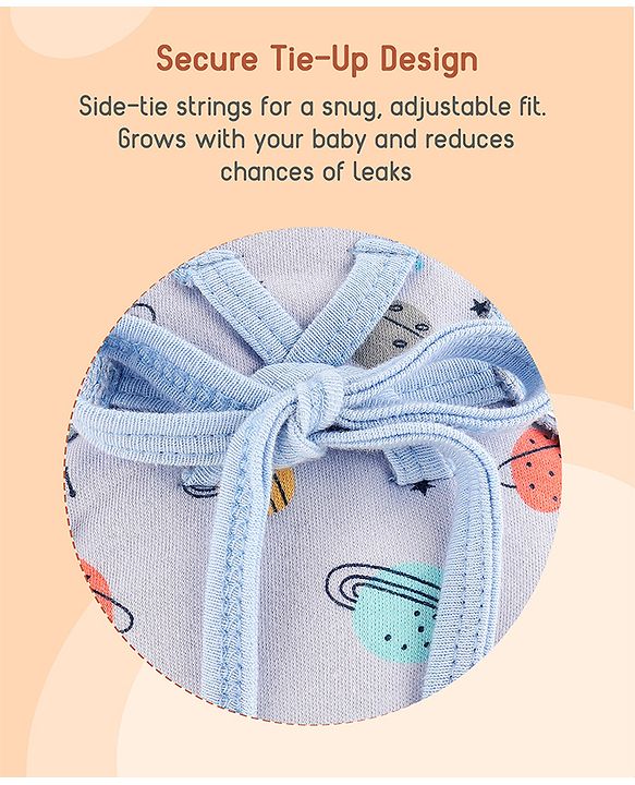 Babyhug Leak-Proof Cloth Langot Pack of 3 Large Solar Print - Multicolour | Triple Layer Protection | Reusable | Designed for Short Term Comfy Wear | Mess Free