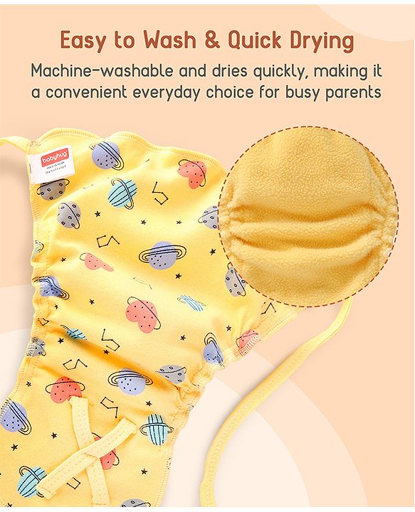 Babyhug Leak-Proof Cloth Langot Pack of 3 Large Solar Print - Multicolour | Triple Layer Protection | Reusable | Designed for Short Term Comfy Wear | Mess Free