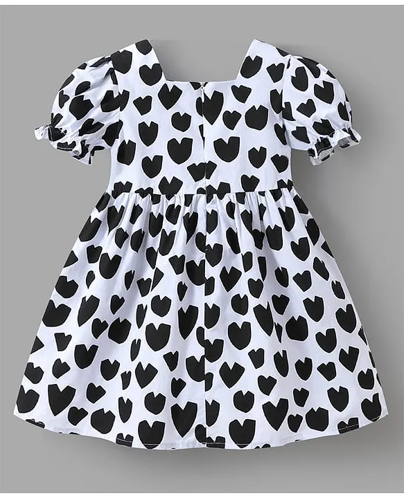 Buy Mark & Mia Half Sleeves Dress With Heart Print - Black & White for  Girls (12-18Months) Online in India, Shop at FirstCry.com - 19506148