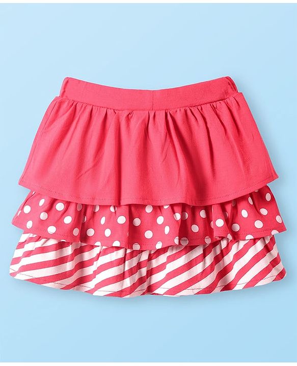 Babyhug Single Jersey Knit Sleeveless Top & Skirt Set with Polka Dots Print - Red & White
