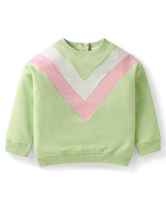 Babyhug Single Jersey Knit Full Sleeves Cut & Sew T-Shirt & Lounge Pant Set - Light Green