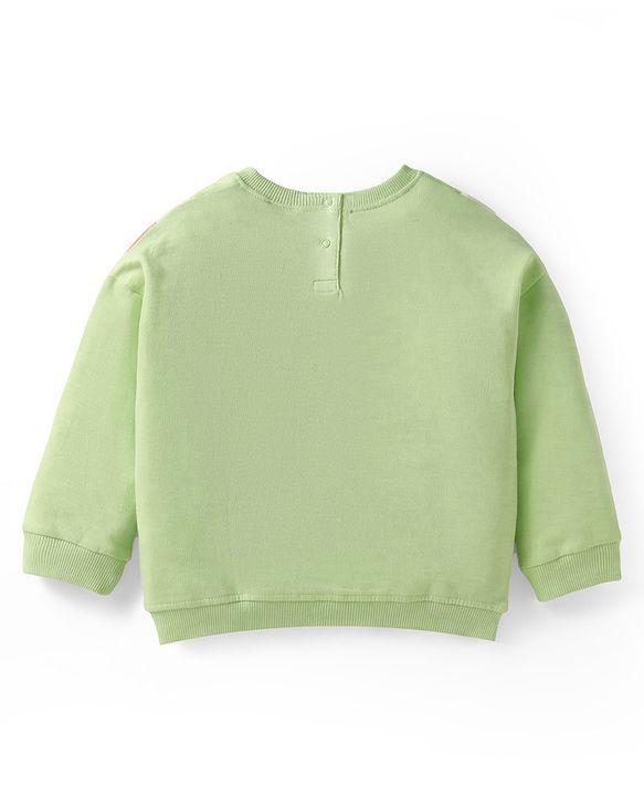 Babyhug Single Jersey Knit Full Sleeves Cut & Sew T-Shirt & Lounge Pant Set - Light Green