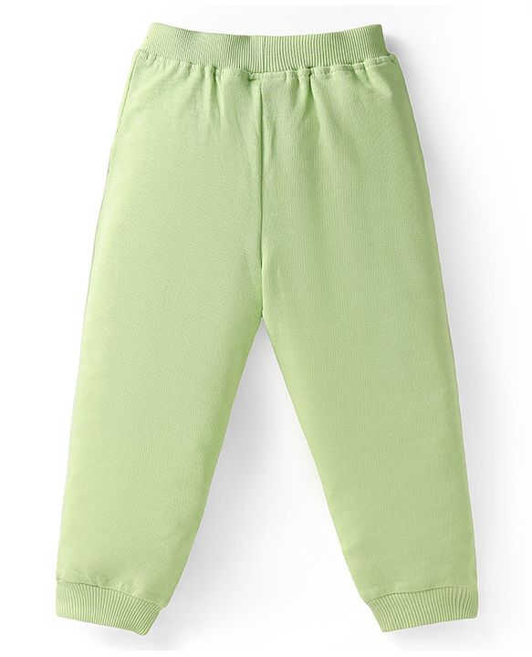 Babyhug Single Jersey Knit Full Sleeves Cut & Sew T-Shirt & Lounge Pant Set - Light Green