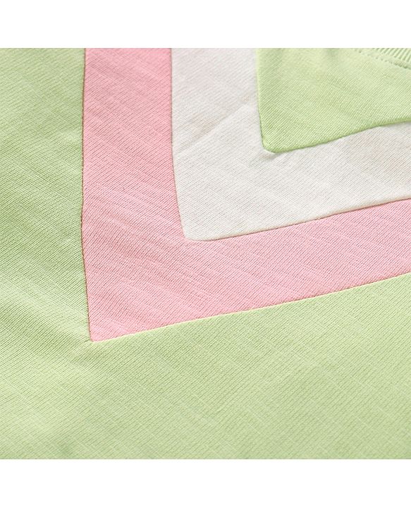 Babyhug Single Jersey Knit Full Sleeves Cut & Sew T-Shirt & Lounge Pant Set - Light Green