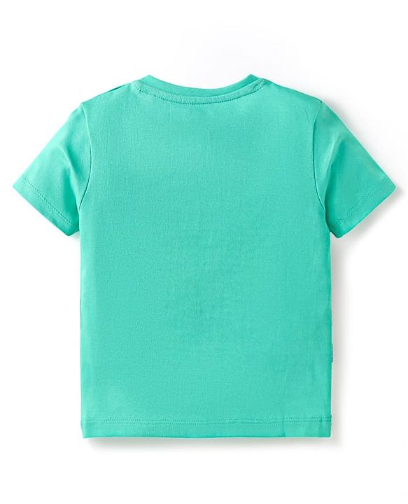 Babyhug Disney Single Jersey Knit Half Sleeves Shorts Night Suit With Mickey Mouse Graphics - Turquoise Green