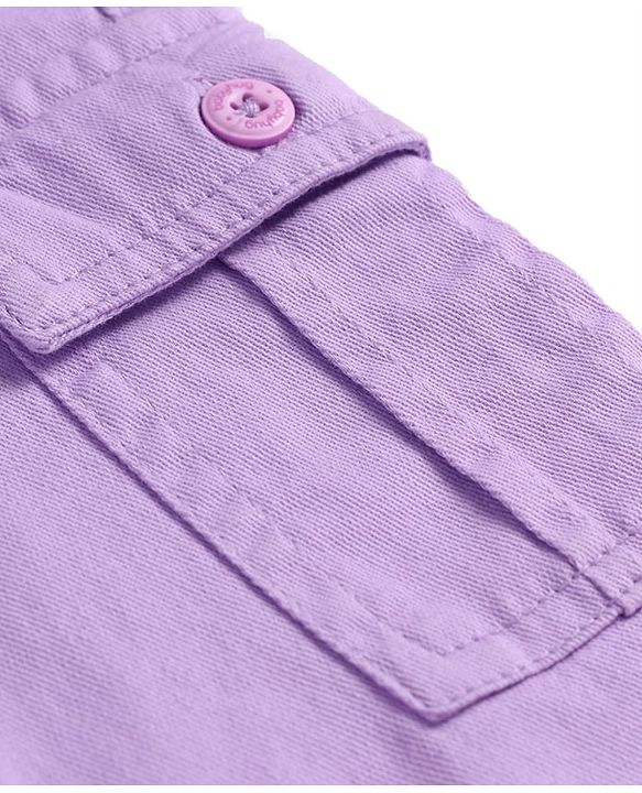 Babyhug Twill Woven Full Length Solid Trouser with Stretch - Lavender