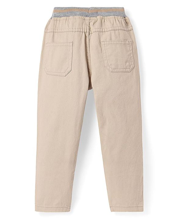 Babyoye Twill Woven Full Length Trousers with With Stretch - Beige