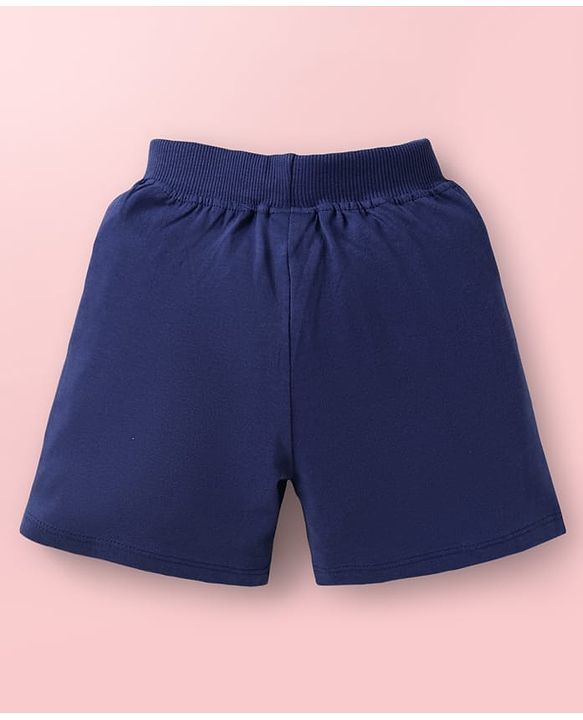 Babyhug Single Jersey Knit Mid Thigh Shorts With Ship Print Pack of 3 - Navy Blue White & Multicolor