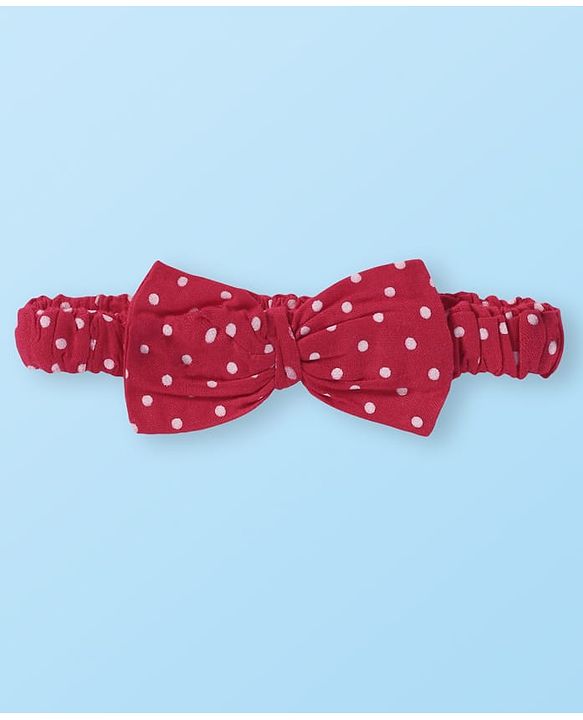 Babyhug Cotton Knit Sleeveless Frock Bloomer & Head Band with Lace Detailing - Red