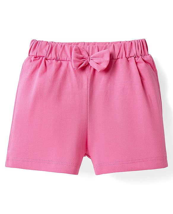 Babyhug Single Jersey Knit Mid Thigh Shorts With Tropical Theme Pack Of 3 - Yellow Pink & Light Green
