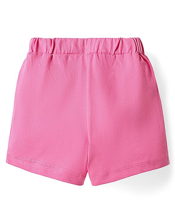 Babyhug Single Jersey Knit Mid Thigh Shorts With Tropical Theme Pack Of 3 - Yellow Pink & Light Green