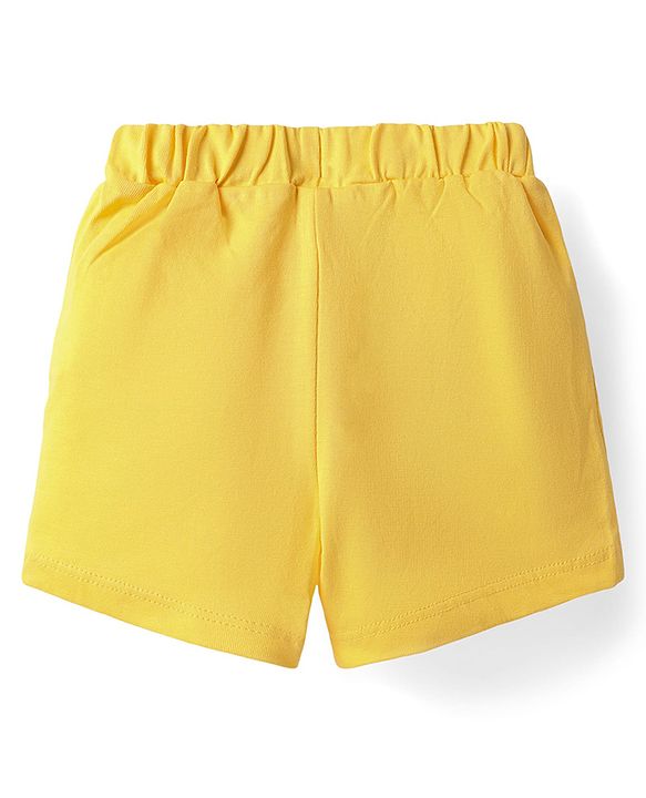 Babyhug Single Jersey Knit Mid Thigh Shorts With Tropical Theme Pack Of 3 - Yellow Pink & Light Green