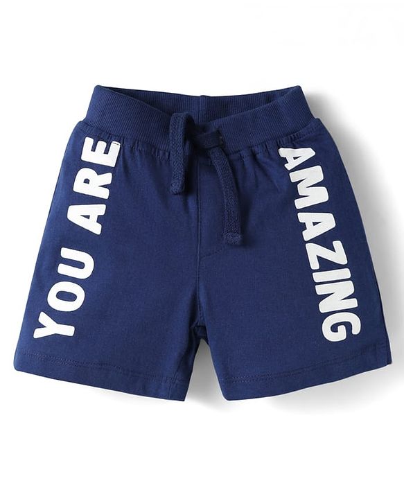 Babyhug Cotton Knit Mid Thigh Shorts with Animal Print Pack of 3 - Yellow Navy Blue & Light Green