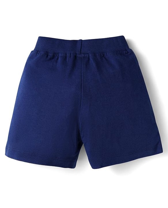 Babyhug Cotton Knit Mid Thigh Shorts with Animal Print Pack of 3 - Yellow Navy Blue & Light Green
