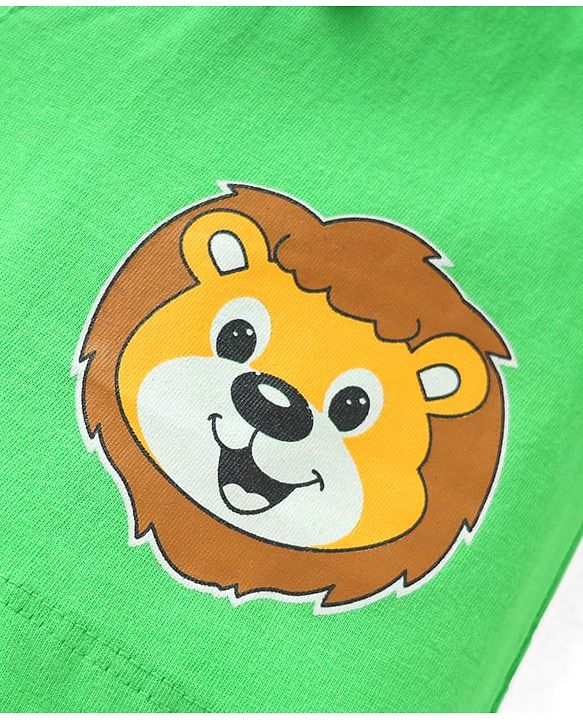 Babyhug Cotton Knit Mid Thigh Shorts with Animal Print Pack of 3 - Yellow Navy Blue & Light Green