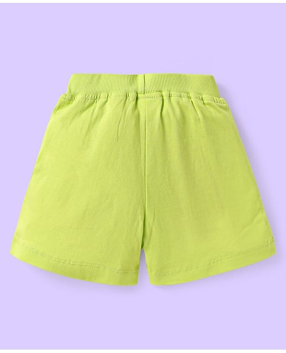 Babyhug Cotton Knit Mid Thigh Length Shorts with Beach Theme Print Pack of 3 - White Light Blue & Green