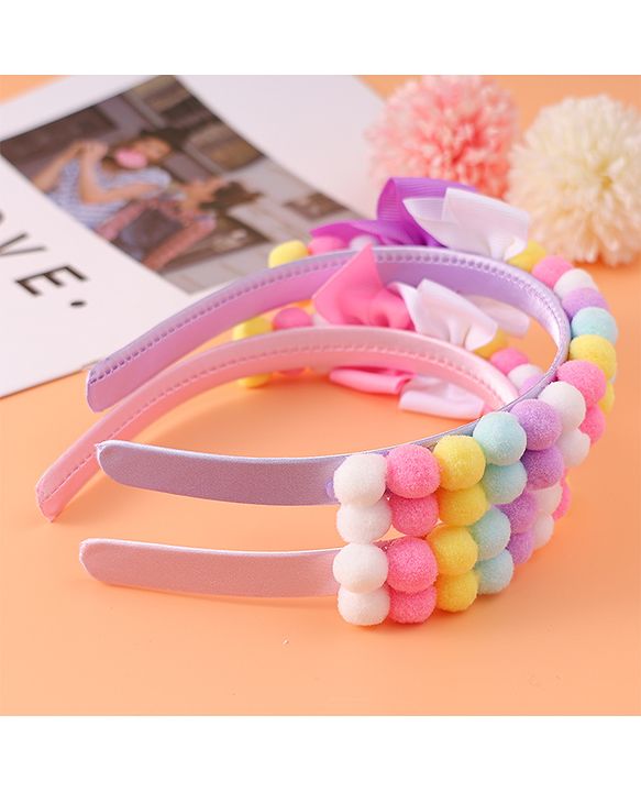 Babyhug Free Size Hair Bands With Bow Applique - Multicolor