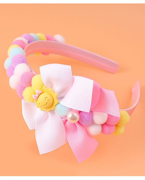 Babyhug Free Size Hair Bands With Bow Applique - Multicolor