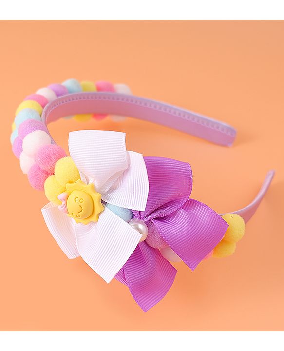 Babyhug Free Size Hair Bands With Bow Applique - Multicolor