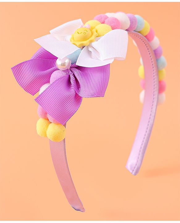 Babyhug Free Size Hair Bands With Bow Applique - Multicolor